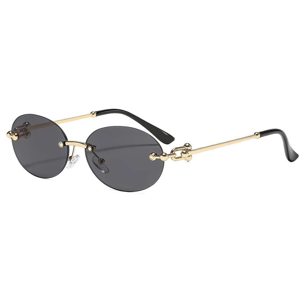 Luxury Lifestyle Products - Kacamata Hitam Wanita Oval Tanpa Bingkai